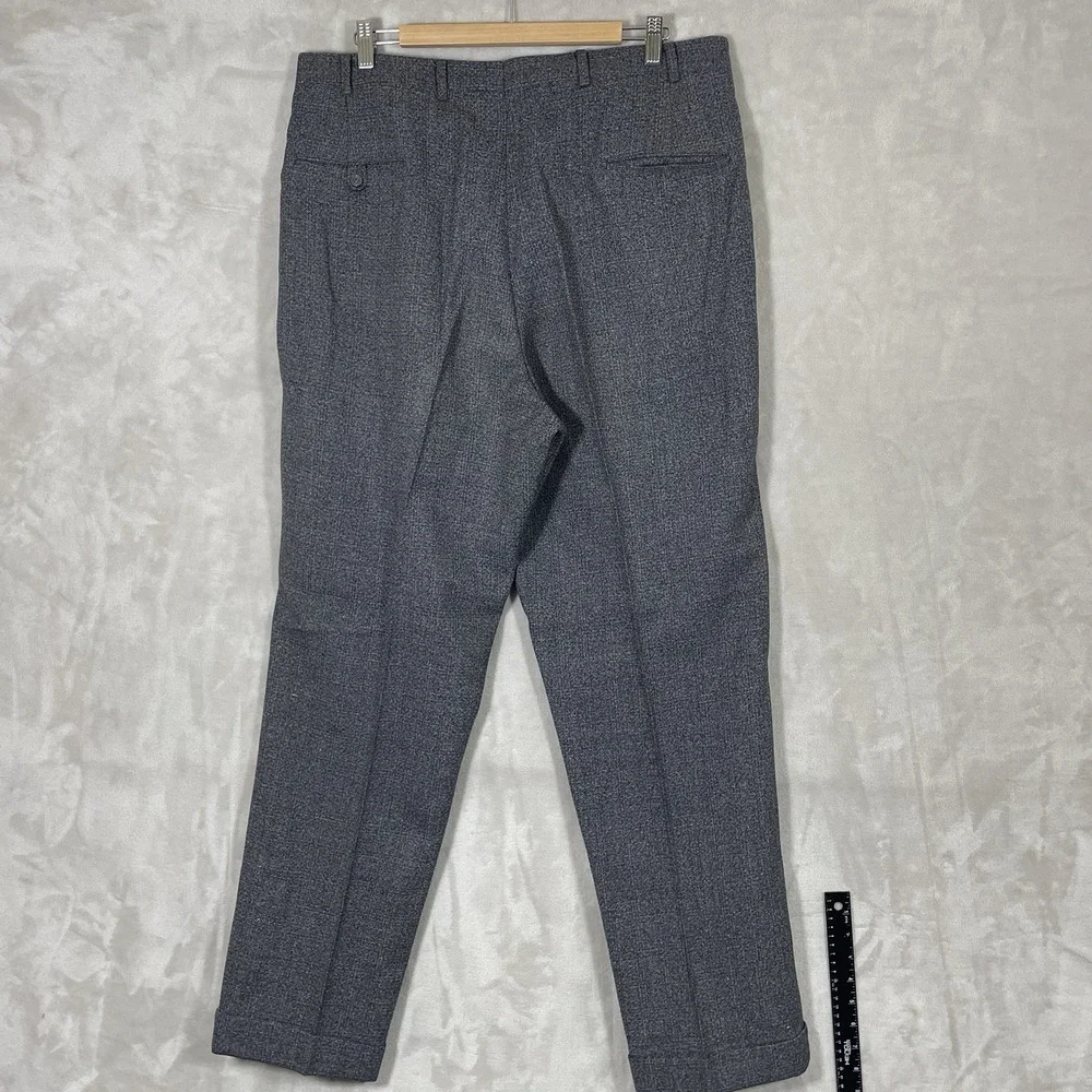 Vintage 1950s Gabardine Suit Mens 46 36x32 Fleck Rockabilly Atomic USA Pleated
